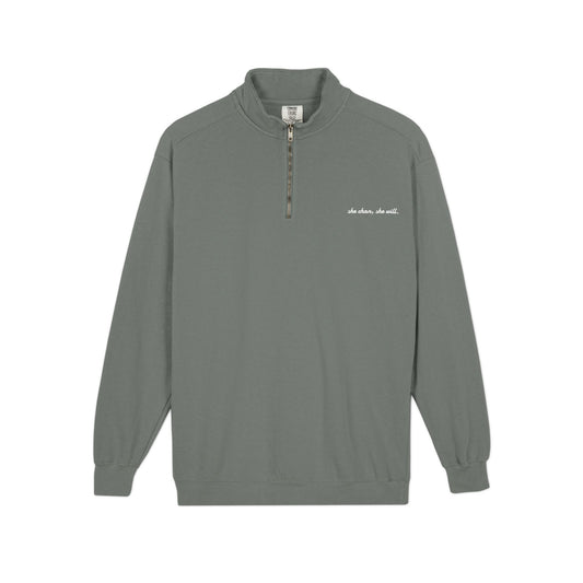Quarter-Zip Sweatshirt — Embroidered Chest