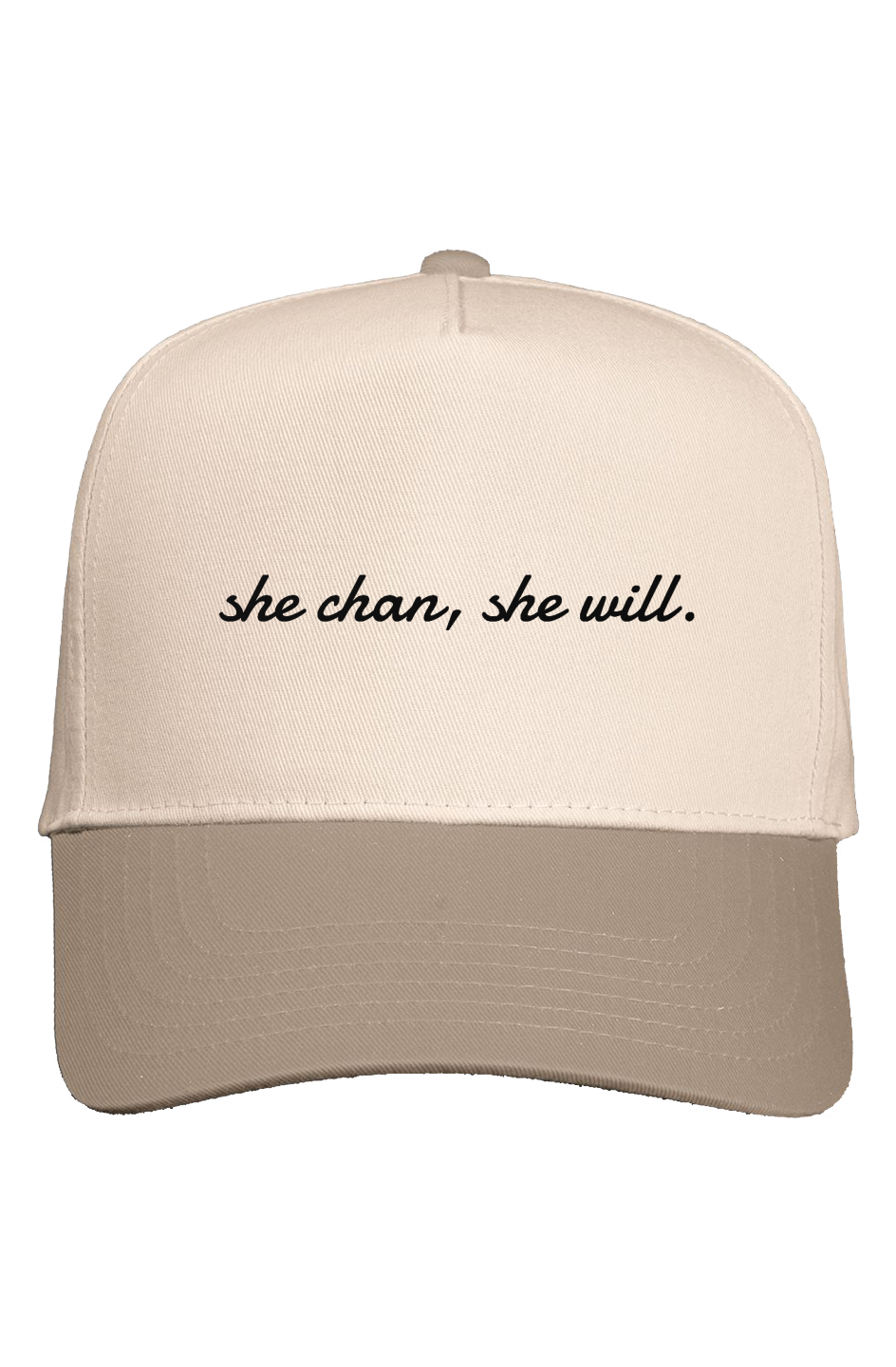 Five Panel Two Tone Cap - Chocolate Embroidery