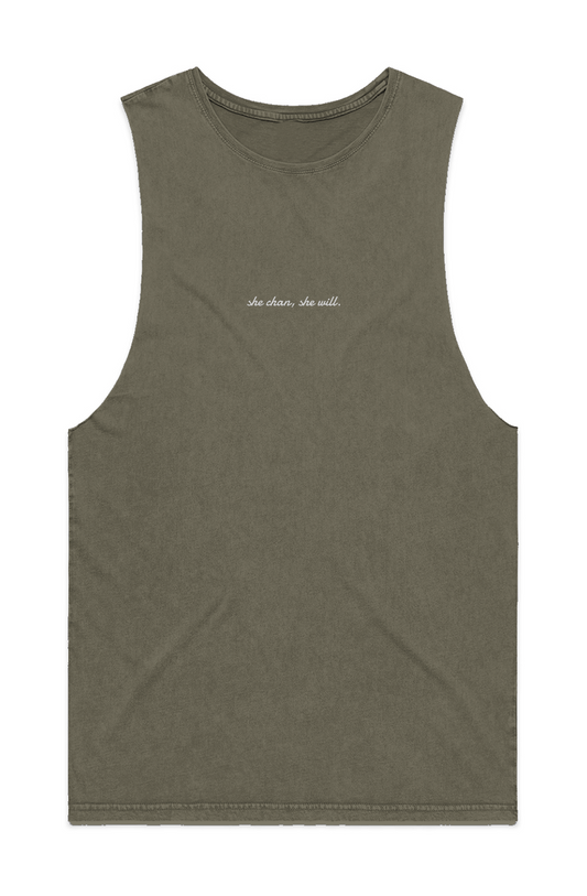 MENS STONE WASH BARNARD TANK