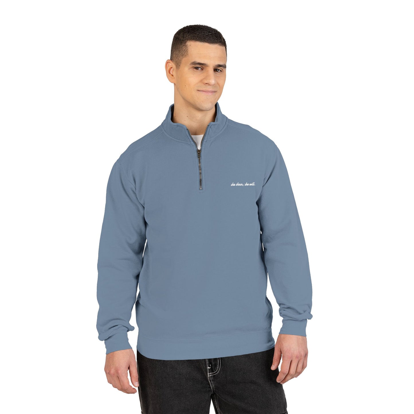 Quarter-Zip Sweatshirt — Embroidered Chest