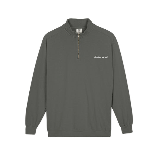 Quarter-Zip Sweatshirt — Embroidered Chest