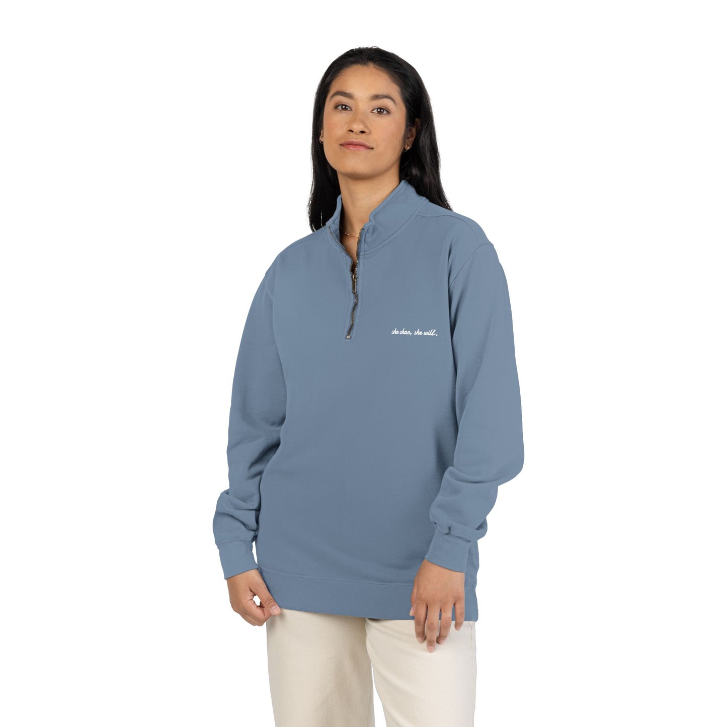 Quarter-Zip Sweatshirt — Embroidered Chest
