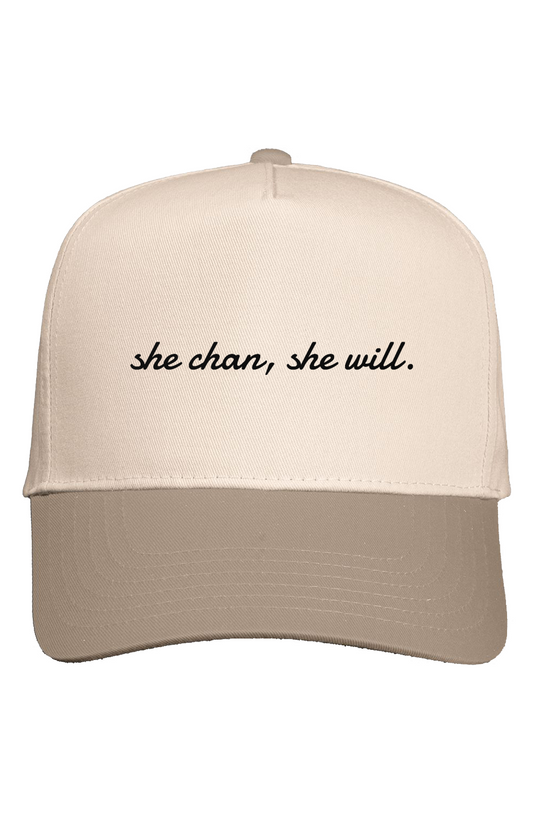 Five Panel Two Tone Cap - Chocolate Embroidery