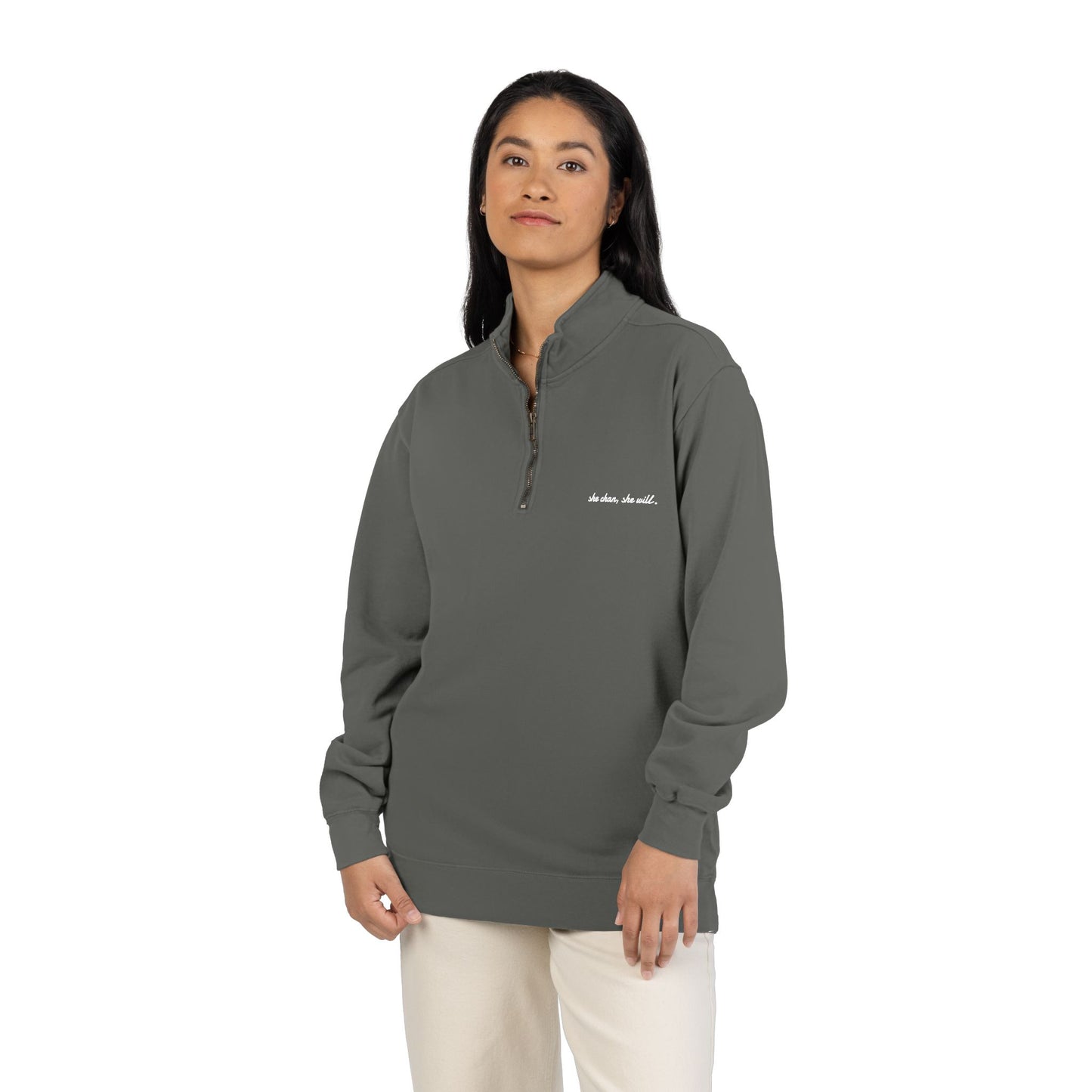 Quarter-Zip Sweatshirt — Embroidered Chest